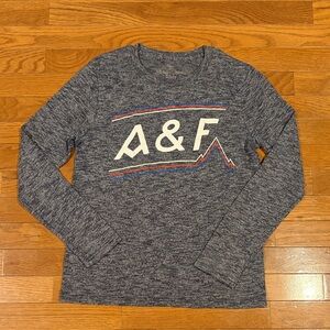 Abercrombie & Fitch Kids Heathered Navy Long Sleeve Tee Size Large 13/14